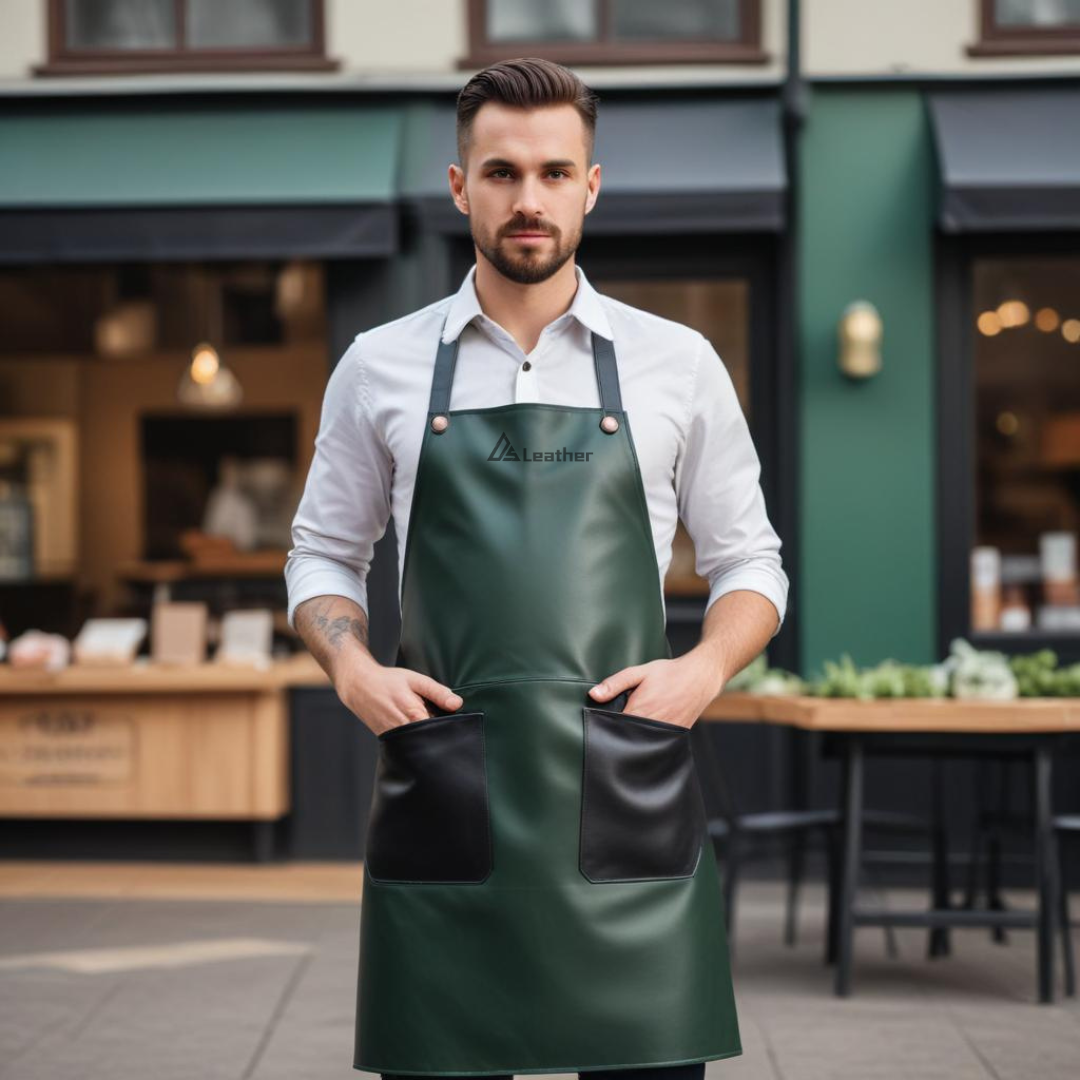 Artisan Leather Butcher Apron green 