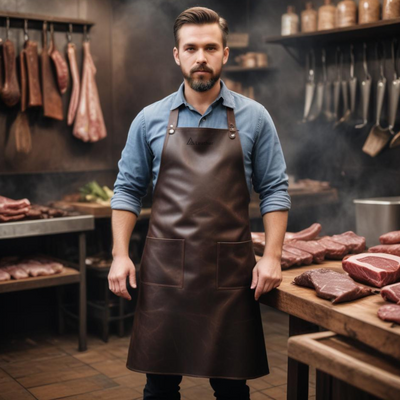 Rustic Leather Butcher's Apron