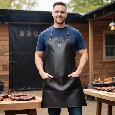 Leather barbeque chef apron 