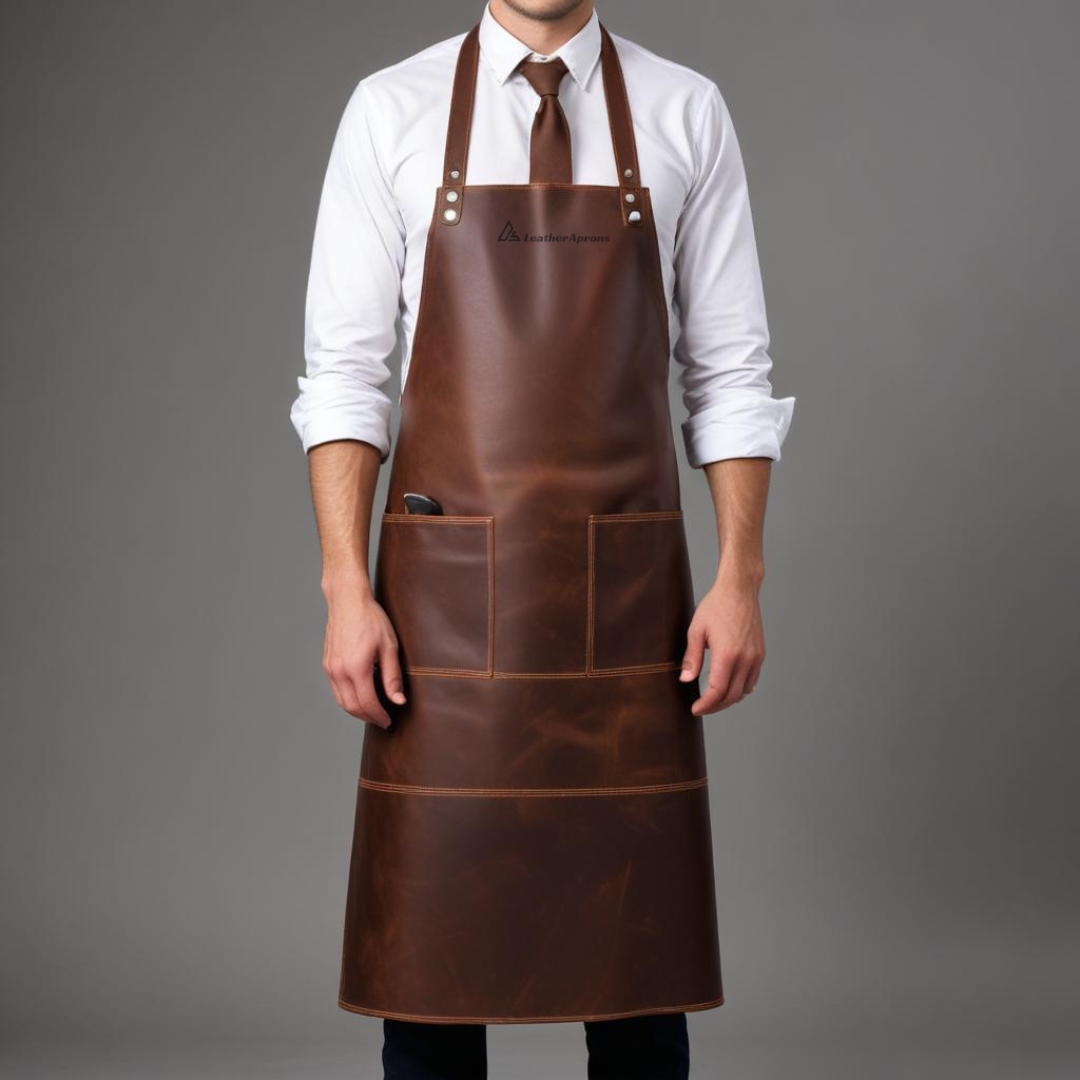 Tall man Artisan Leather Apron for Bar Service