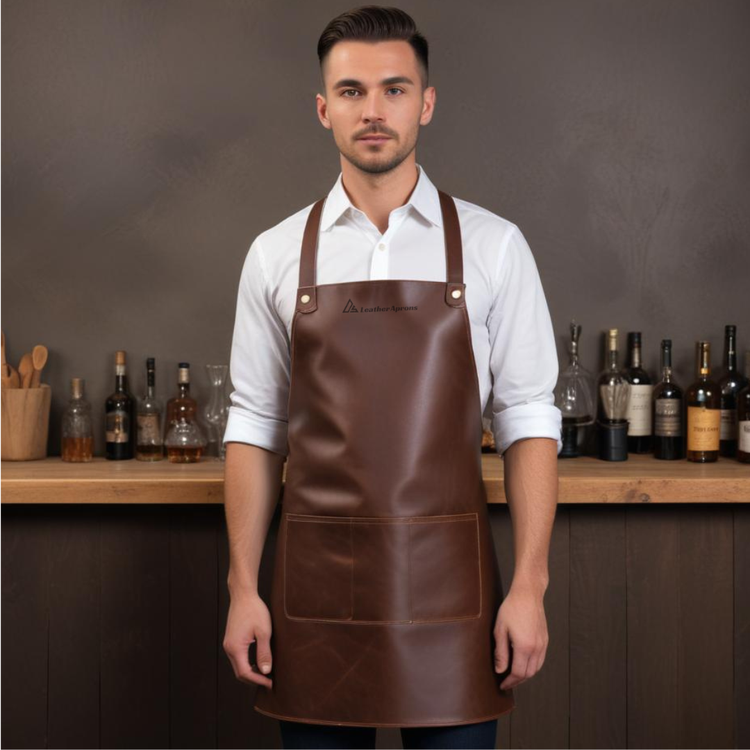 Sleek Leather Apron for Bar Servers 