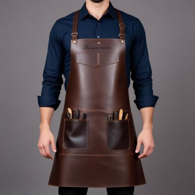 Classic Brown Leather Apron for Bars