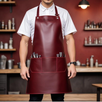 Barber strong apron red colour 