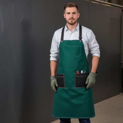 Heat-Resistant Leather Blacksmith Apron green 