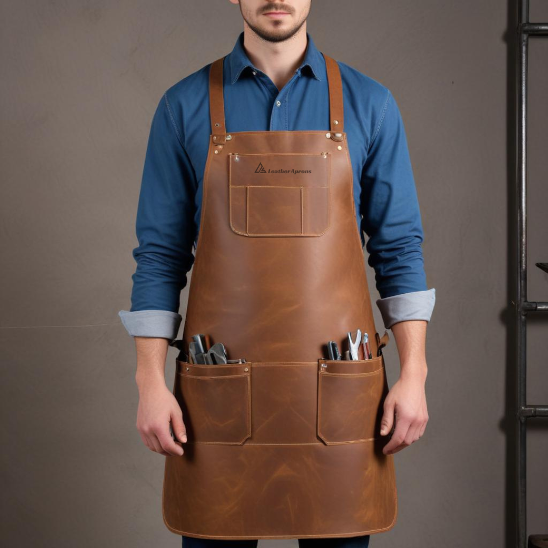 Industrial Leather black Blacksmith Apron