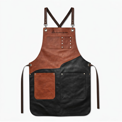 Leather black and brown Apron for Multiple Users