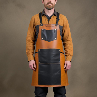 Orange Leather Craftsman Apron