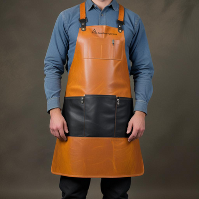 Mens leather apron for gardening 