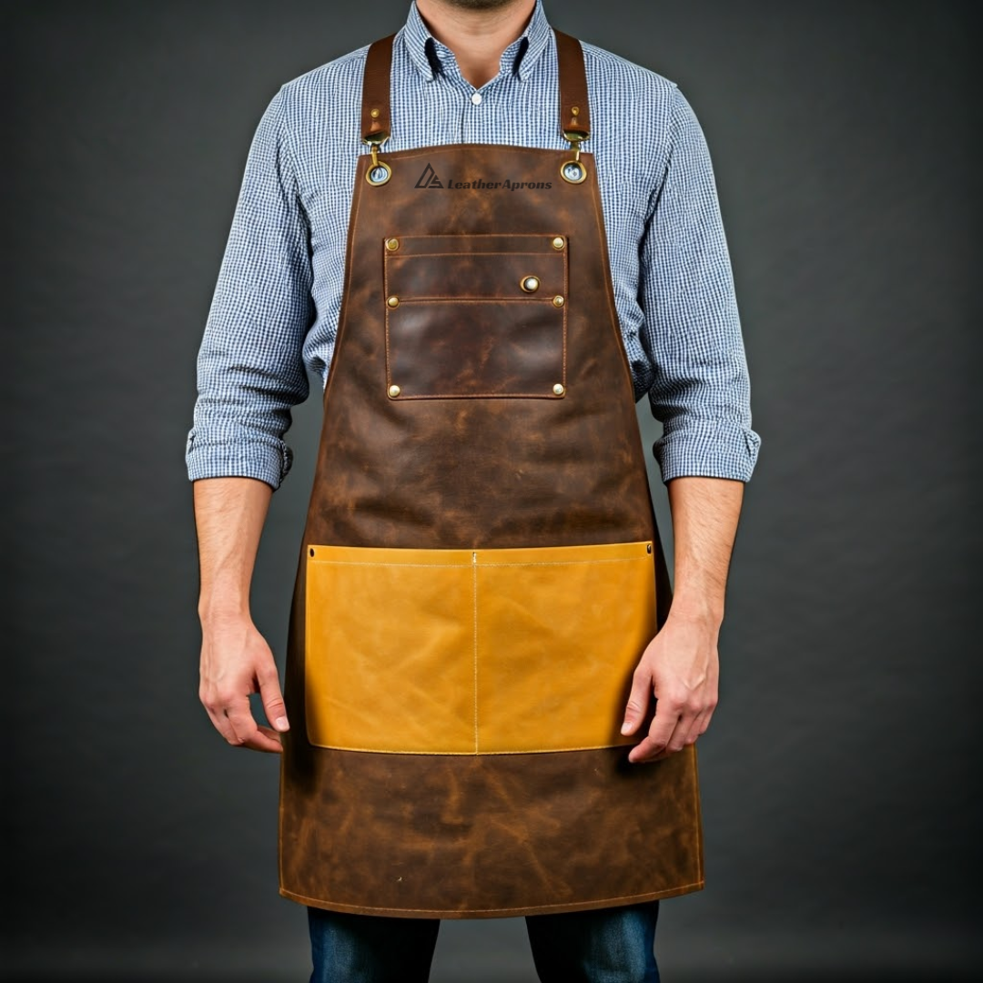 Crazy horse Leather Woodworks Shop Apron 