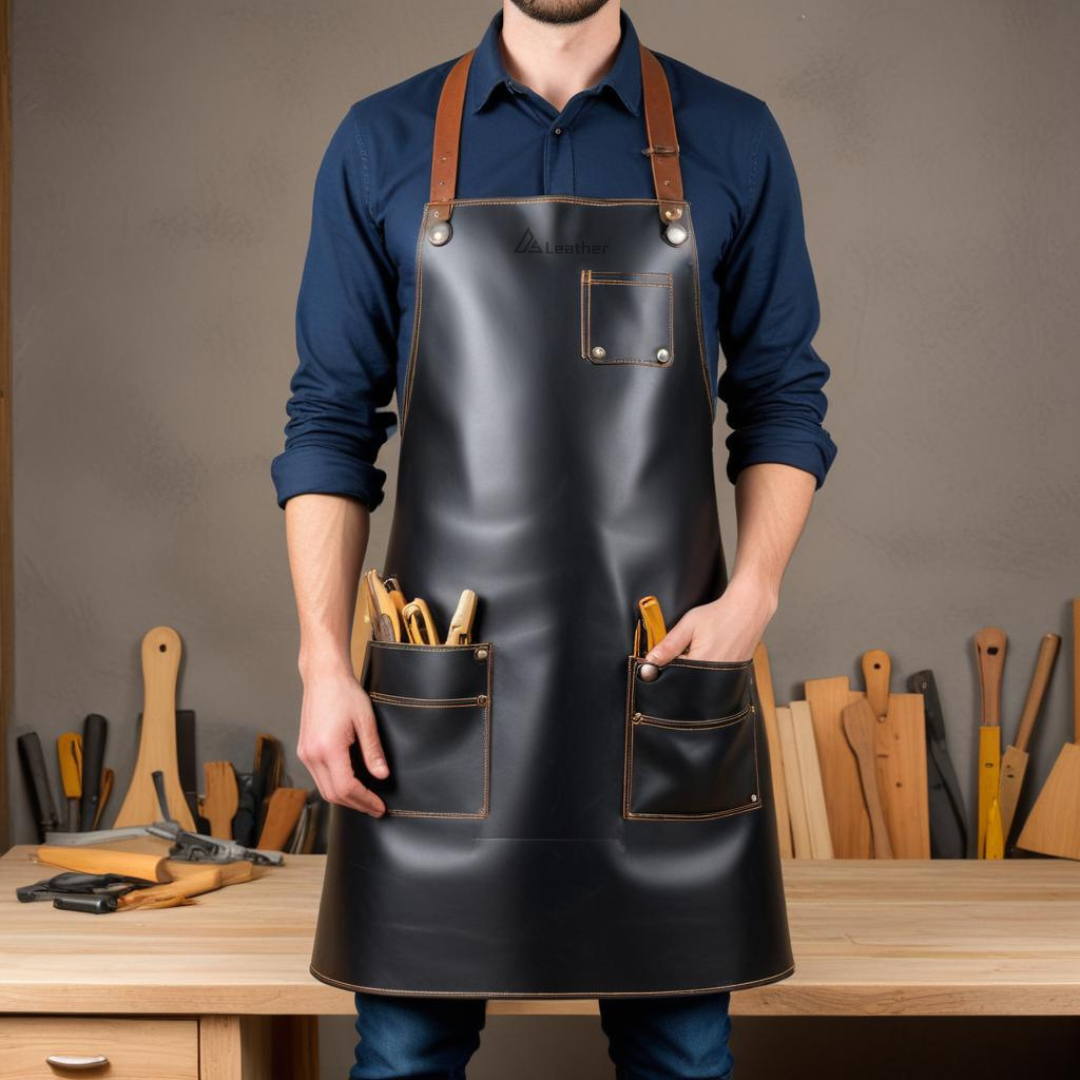 Black Stylish woodworking apron