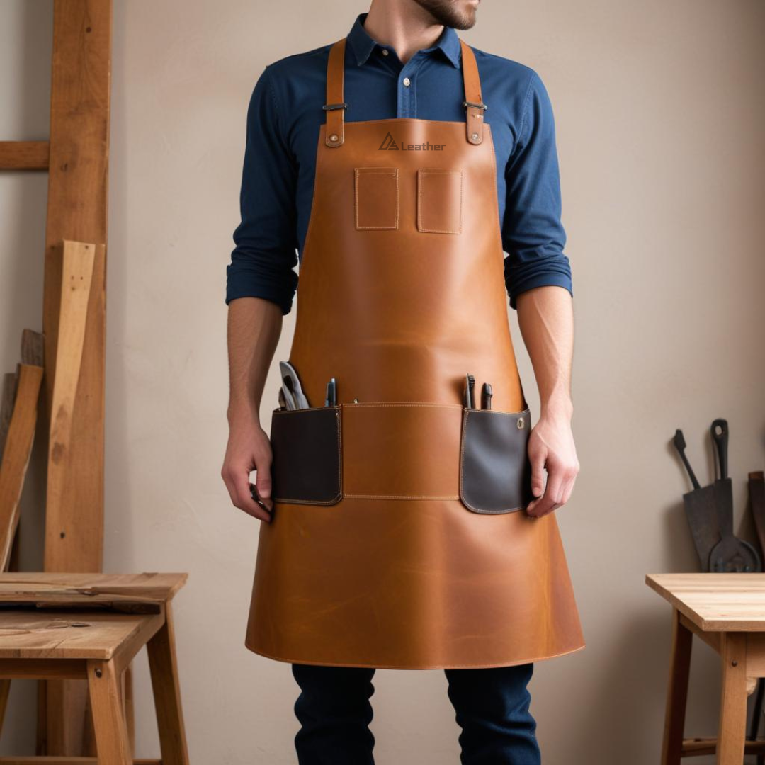 Durable leather apron for Woodworks 