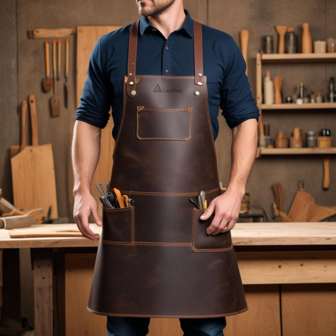 Handcrafted leather Woodworks apron 