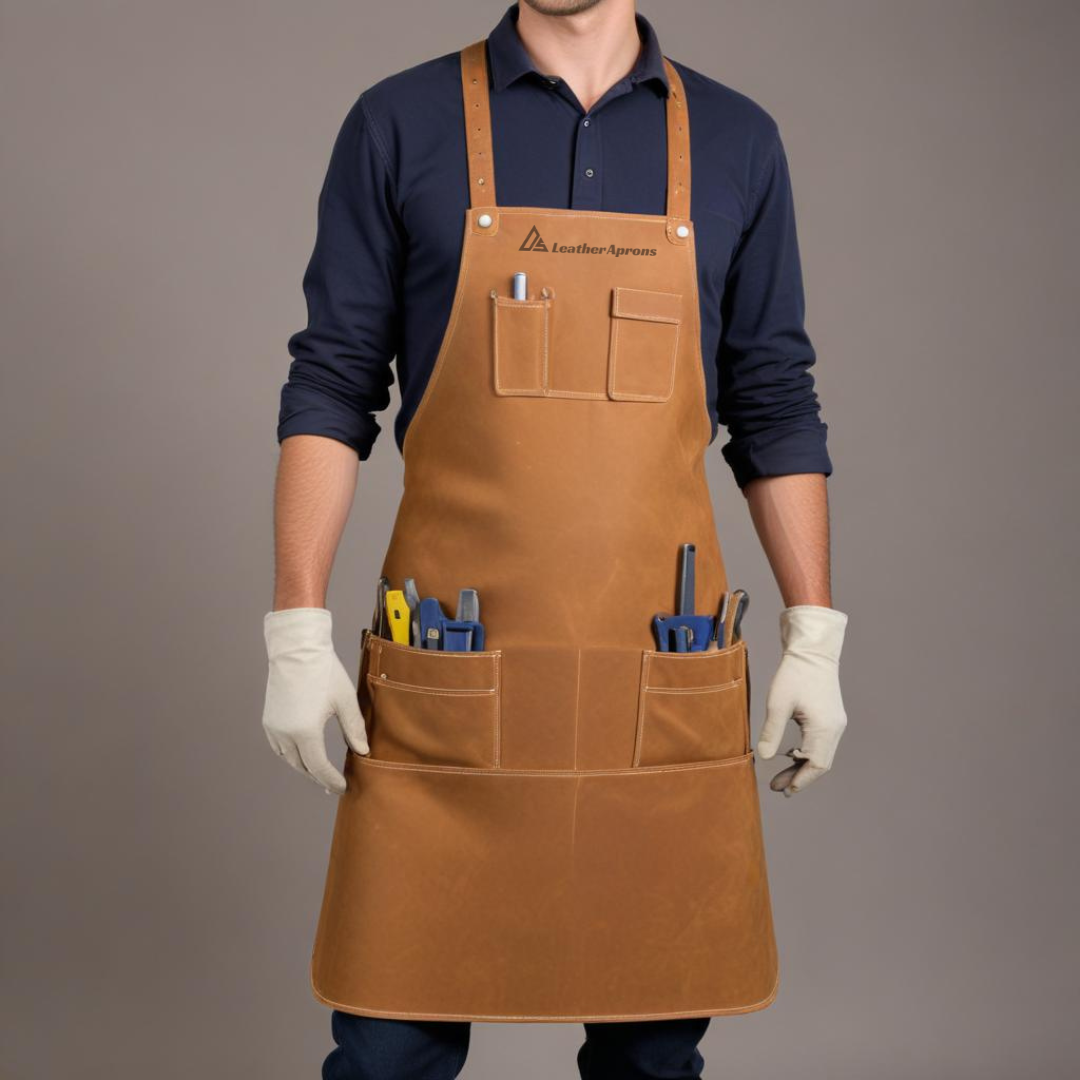 Cowhide Leather Welding Apron brown 