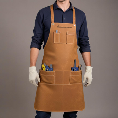 Cowhide Leather Welding Apron brown 