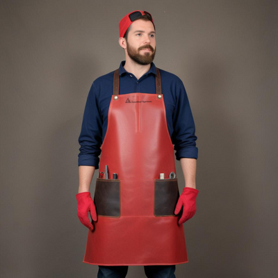 Premium Quality red Leather Apron for Welding Work