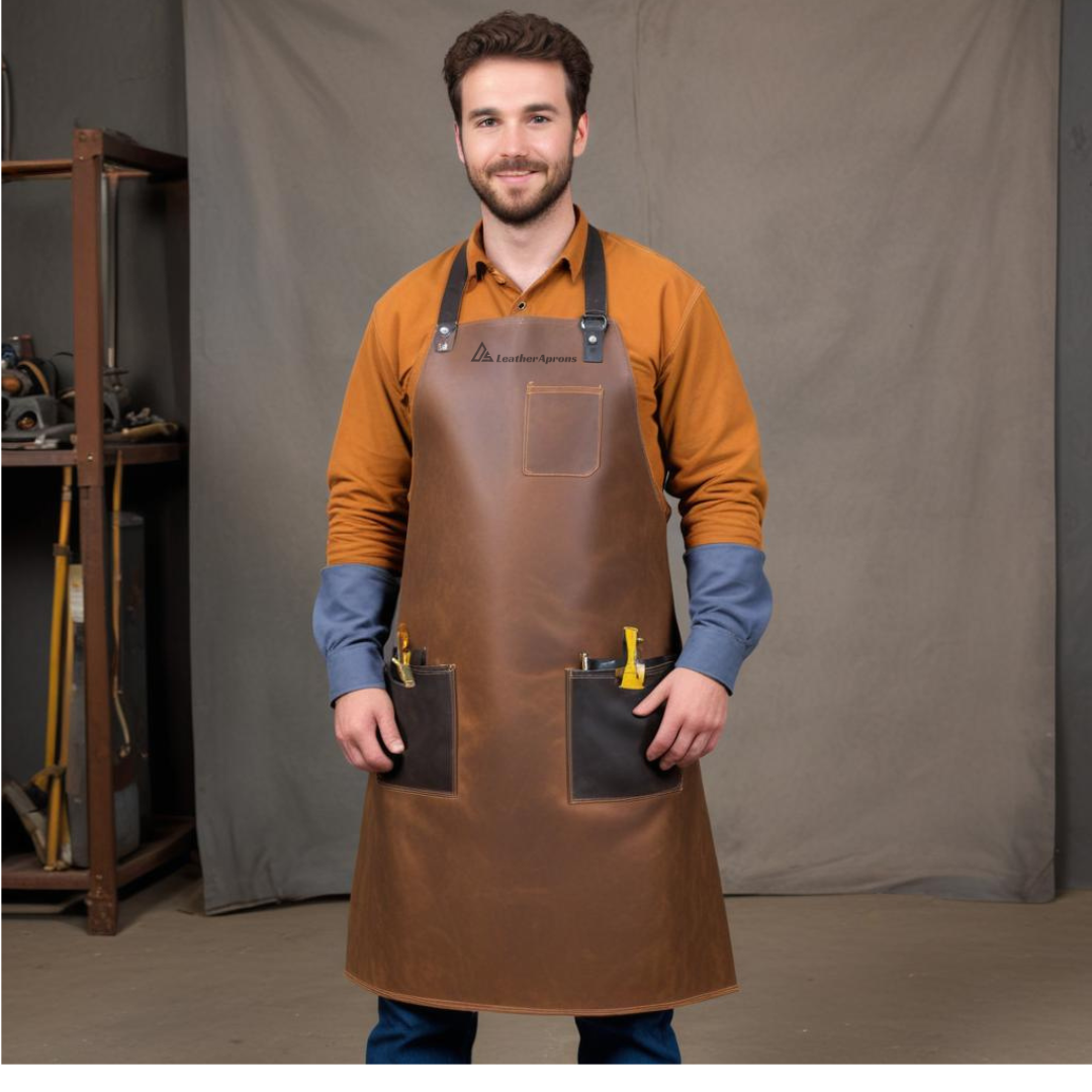 Leather apron for welding 