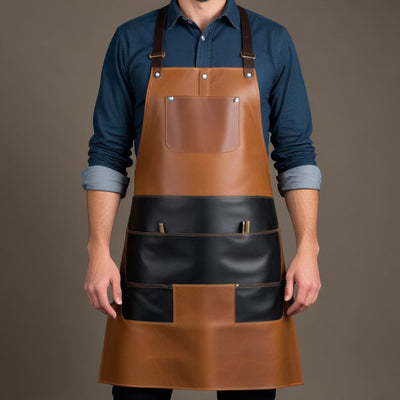 Calavera Tool Works Leather Apron brown with pockets 