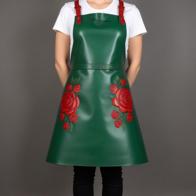 Green Gardening Leather Apron For Womens 